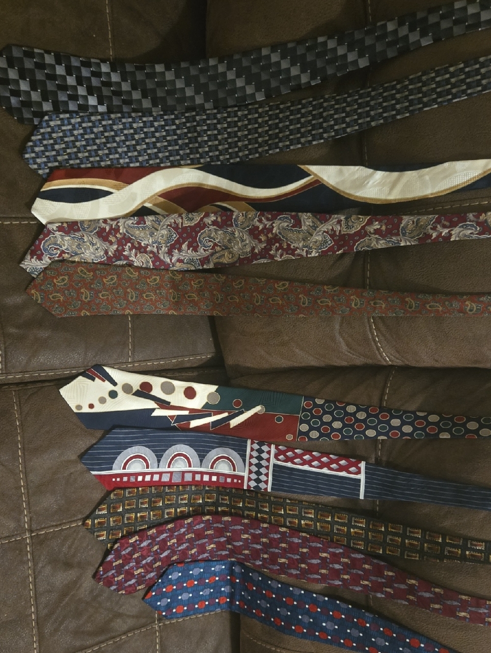 100% Silk Assorted Men's Patterned Neckties - Multi Color